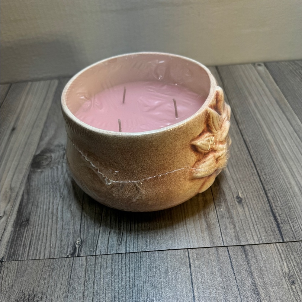 Vtg. New Stoneware Pottery Sun Smiling Face Candle Earth In Works Simply Vanilla - Picture 4 of 6